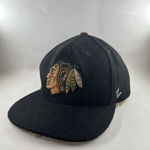 Chicago Blackhawks Hat Adjustable Zephyr Embroidered Hockey NHL Sherpa Flannel